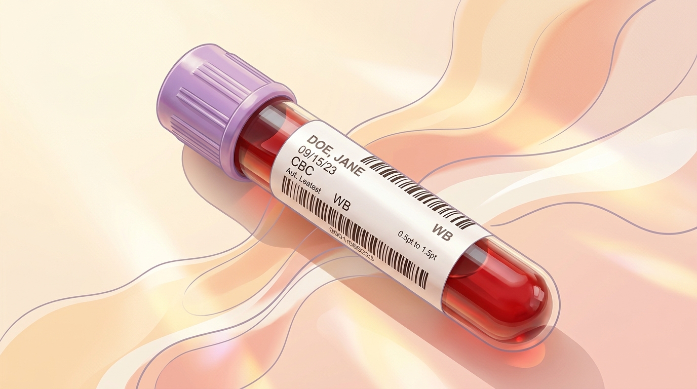 Close up of a medical blood test tube vial